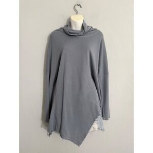 XCVI Women Gray‎ Cowl Neck Asymmetrical Hem Tunic Top Size M
